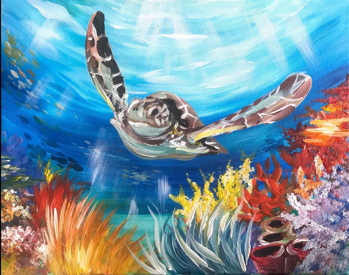 Join Brush Party with Jo - to paint \u2018Turtley Awesome\u2019 - Bovingdon, Hemel Hempstead.