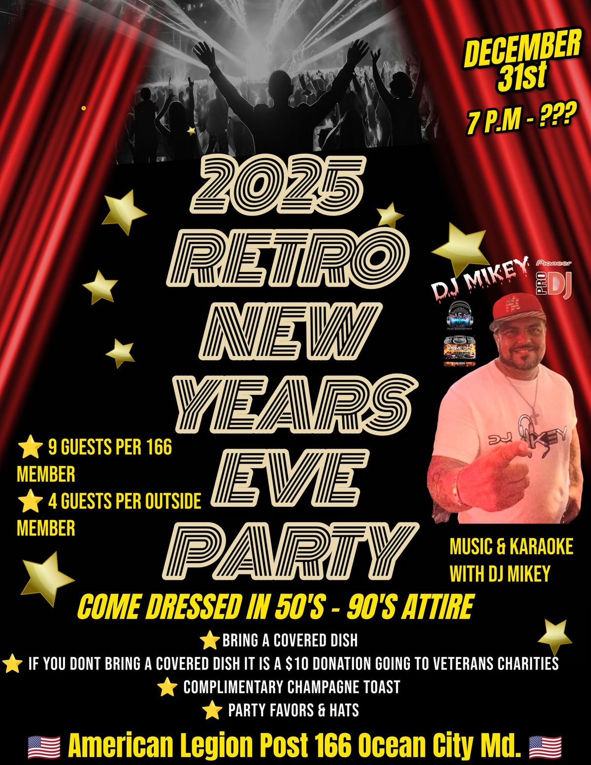 Post 166 Retro 50s -90s New Years Rockin Eve Party