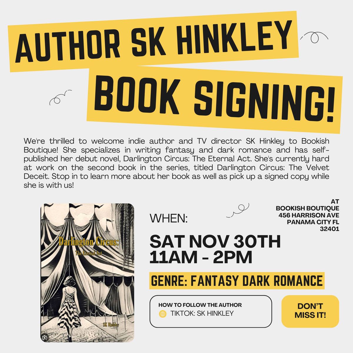 Book Signing with SK Hinkley!