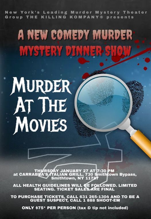 MURDER AT THE MOVIES, a comedy murder mystery dinner show at CARRABBA'S ITALIAN GRILL