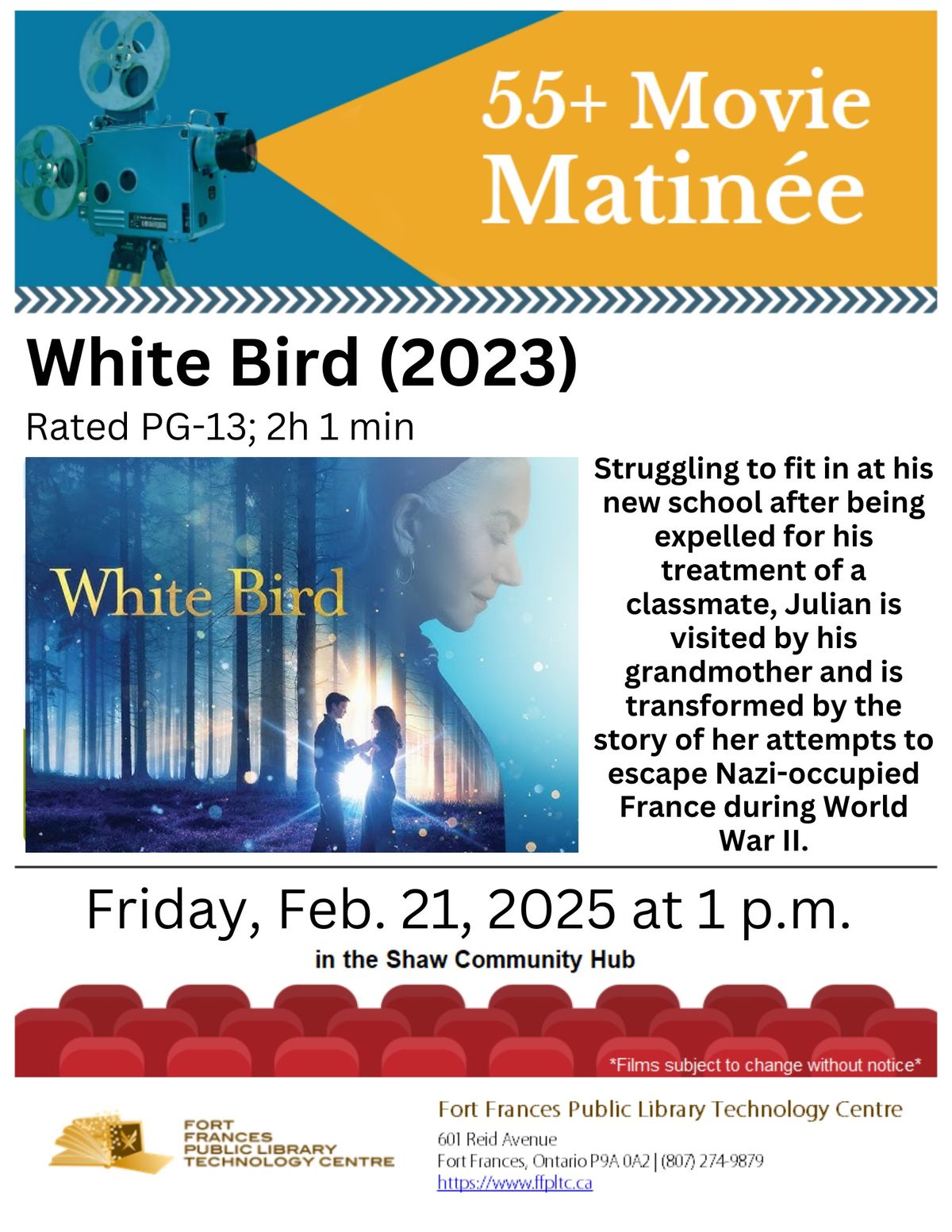 55+ Movie Matinee - White Bird