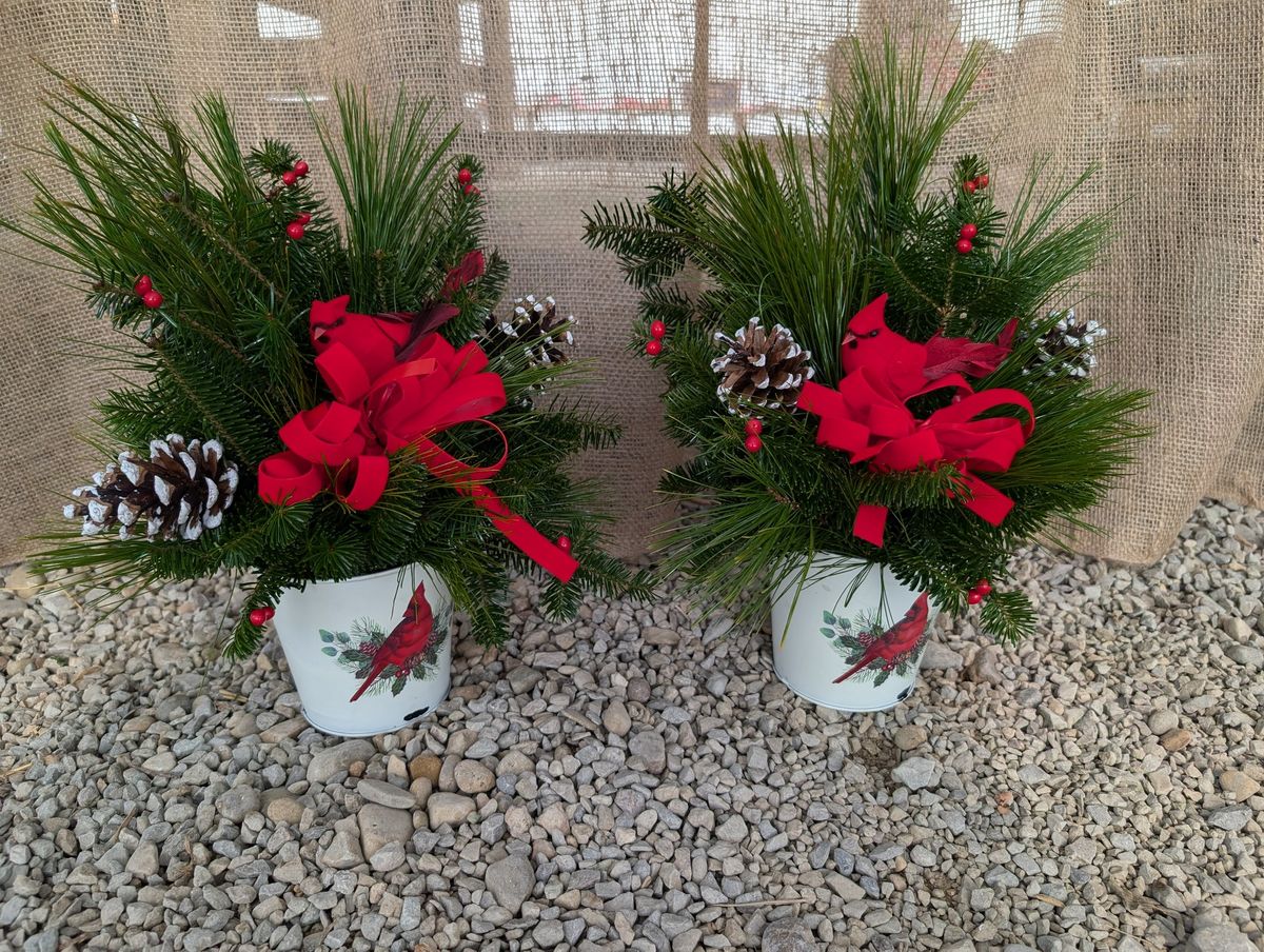 Fresh Greens Bring A Friend Rustic Cardinal Centerpiece Small 