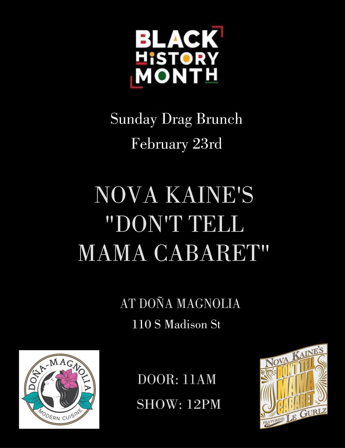 Nova Kaine's "Don't Tell Mama" Cabaret - Black History Month.