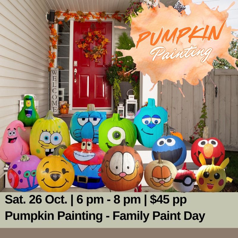 Pumpkin Painting - Family Paint Day 