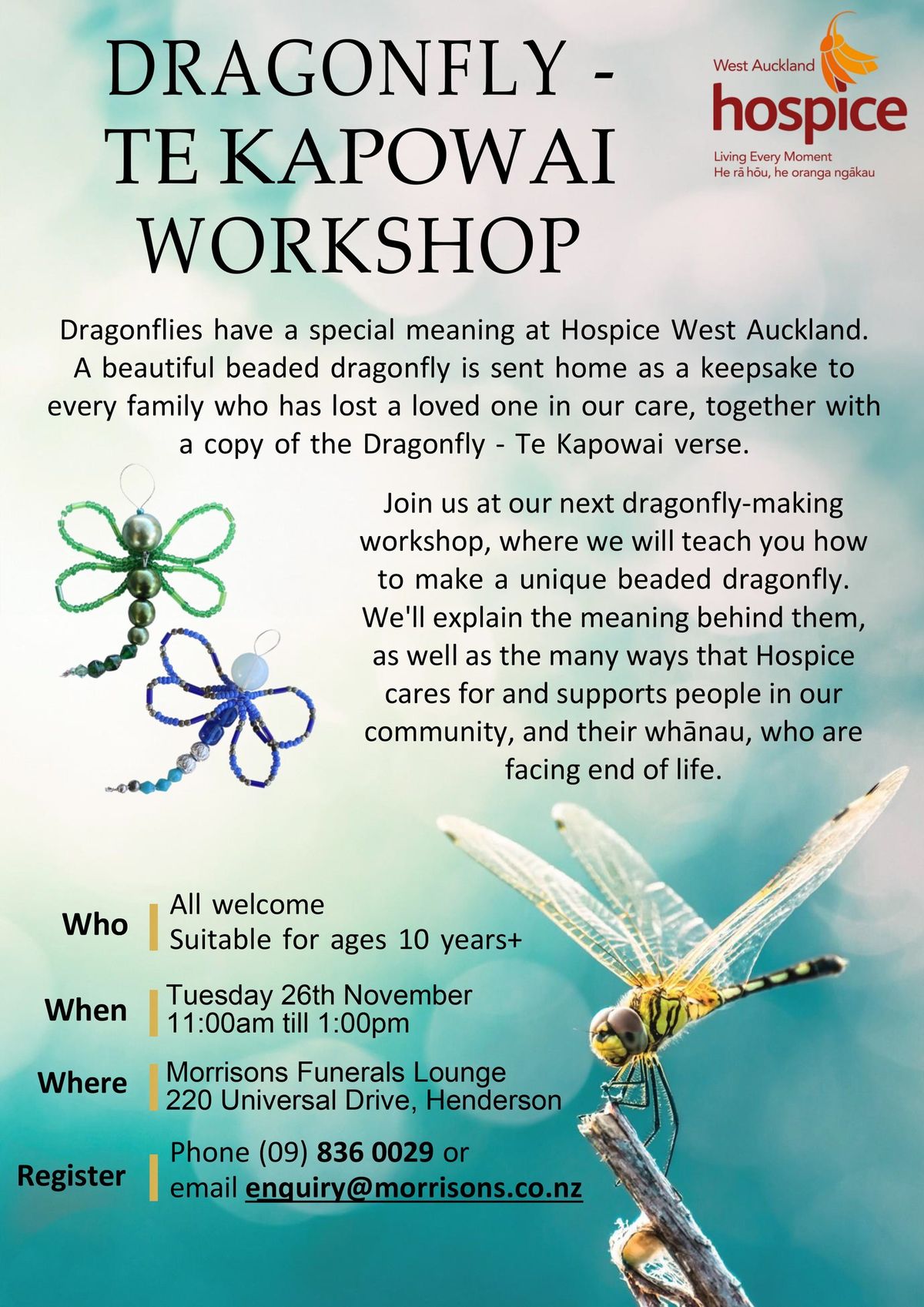 Dragonfly - Te Kapowai Workshop