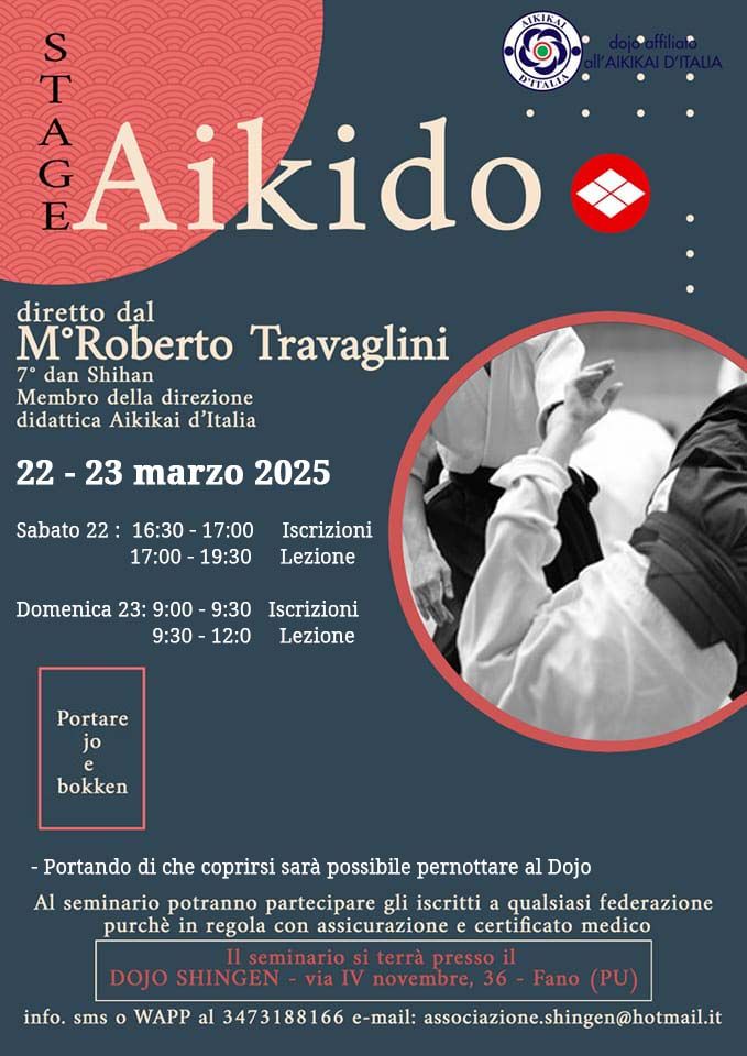 SEMINARIO DI AIKIDO CON IL M\u00b0 ROBERTO TRAVAGLINI 7\u00b0 DAN SHIHAN