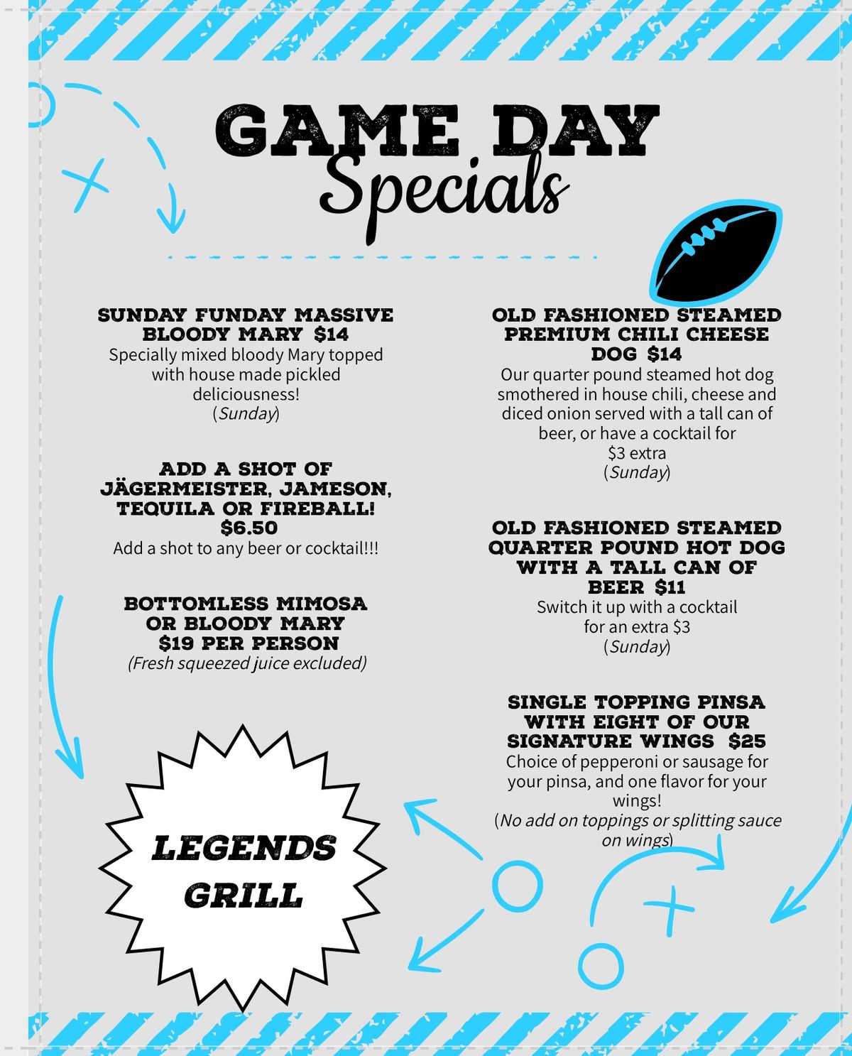 Football Sundays at Legends! 