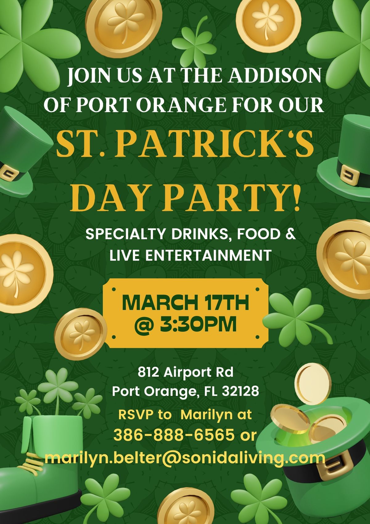 The Addison of Port Orange St. Patrick\u2019s Day Party!