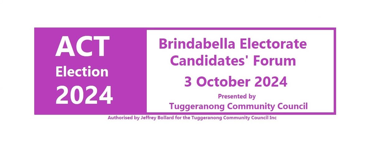 ACT Election 2024 - Brindabella Candidates' Forum