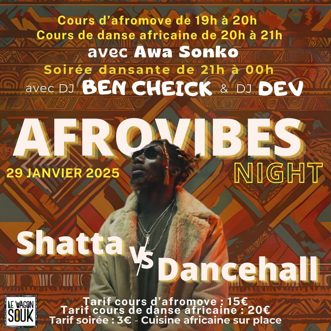 AFROVIBES NIGHT \/\/ + COURS DE DANSE AFRICAINE ET AFROMOVE