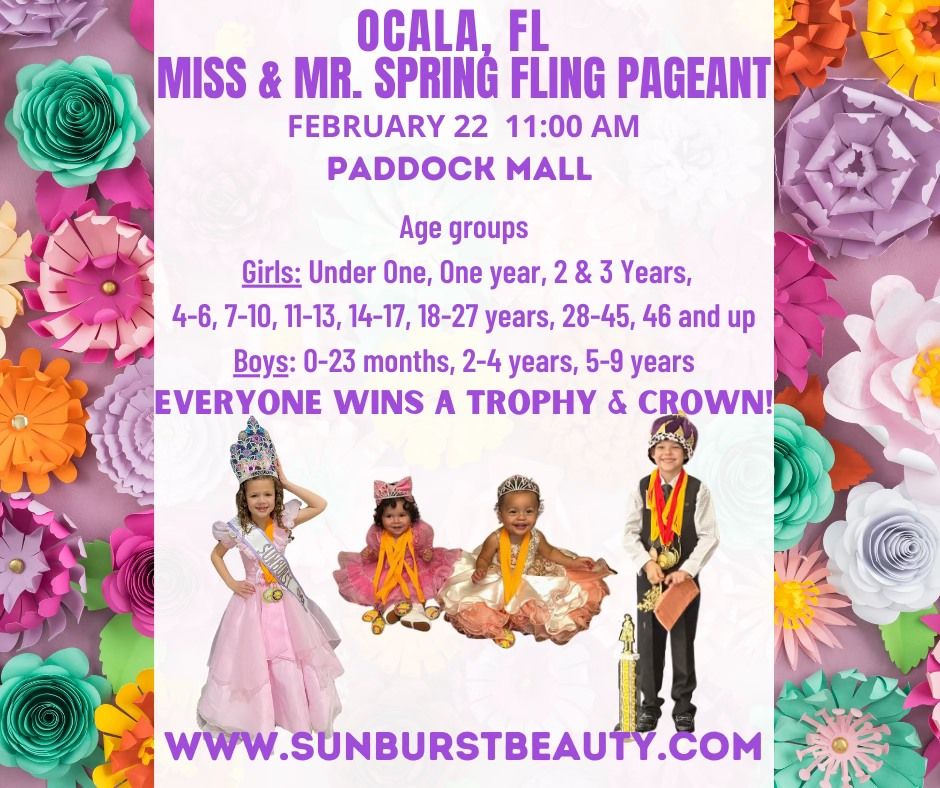 Ocala, Fl Spring Fling Pageant in Paddock Mall