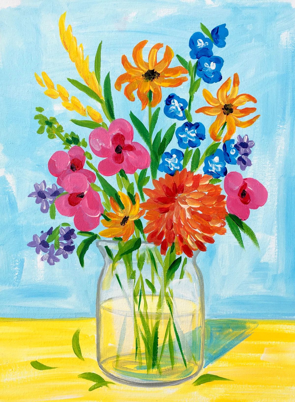 Paint and Wine Night in Morrinsville - Flowers Say It All