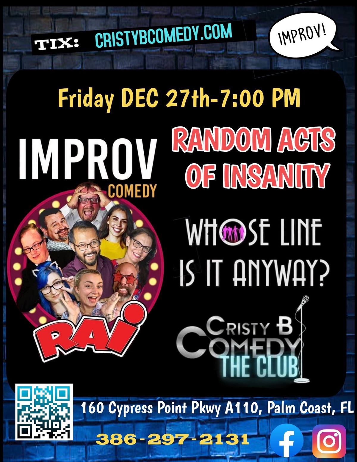 Friday Night Comedy Improv with Random Acts of Insanity