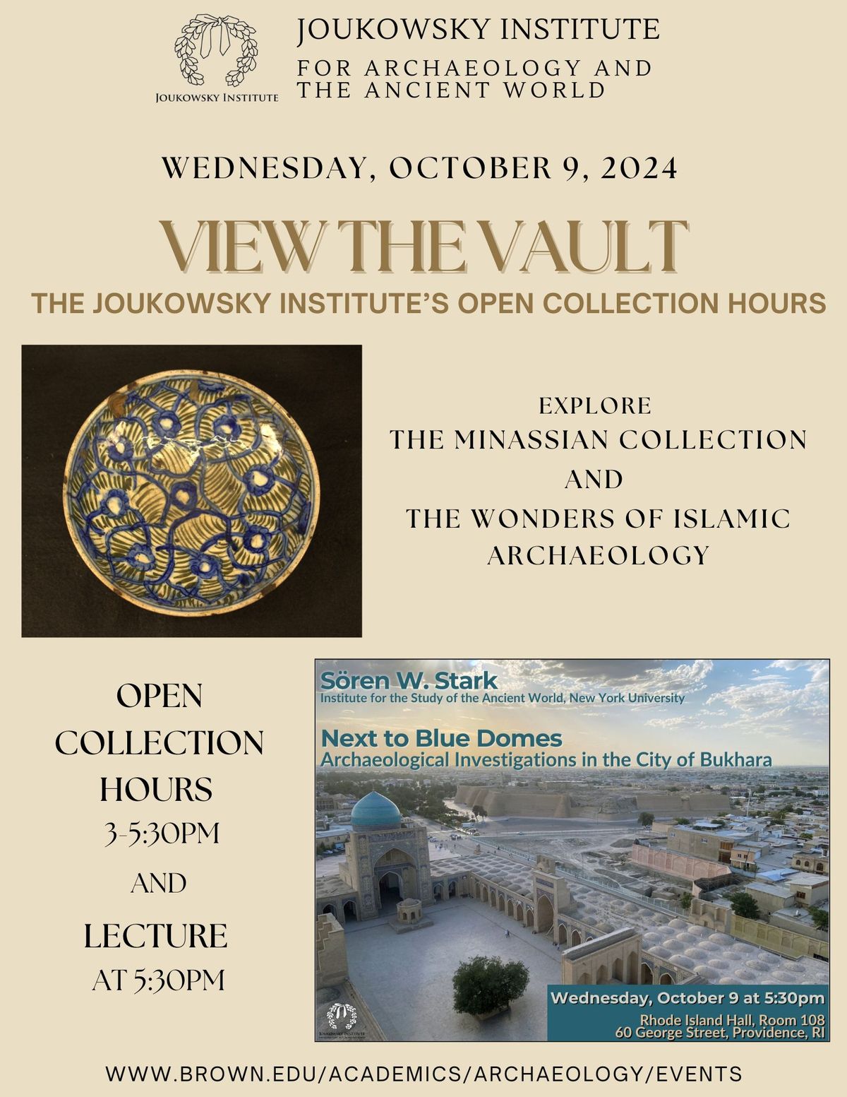 View the Vault | Joukowsky Institute\u2019s Open Collection Hours