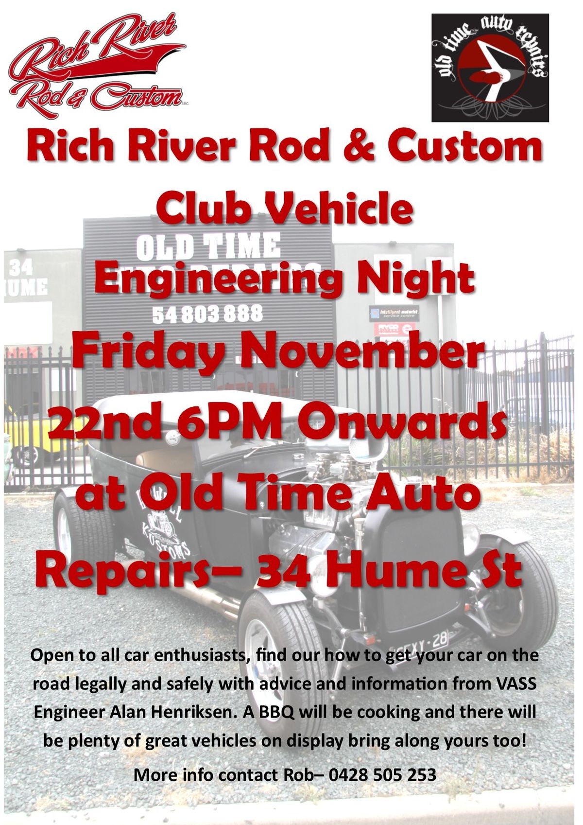 Rich River Rod and Custom Club Engineering night