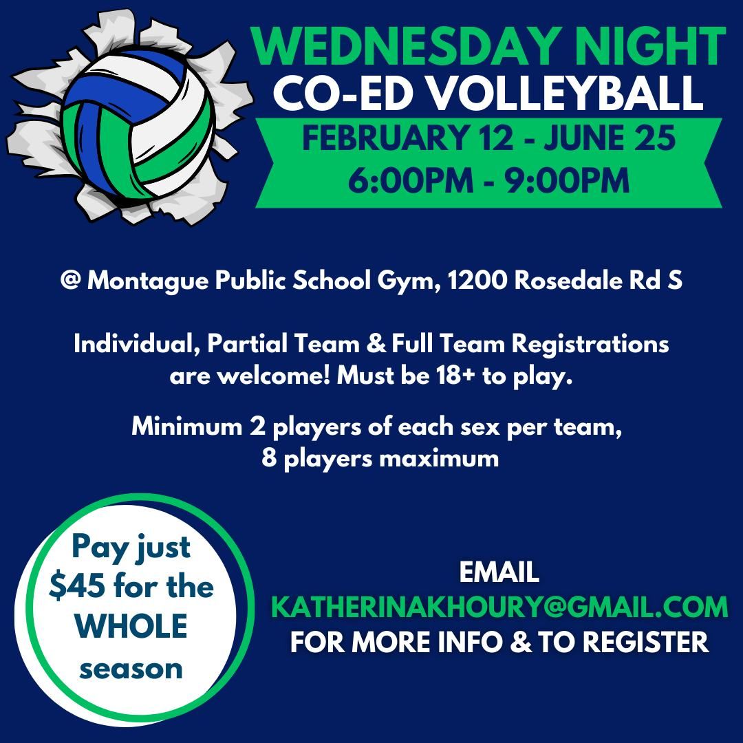 Wednesday Night Co-Ed Volleyball - Presented by the MRCC!