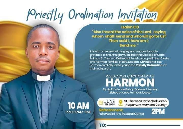 Priestly Ordination of Rev. Christopher Toe Harmon