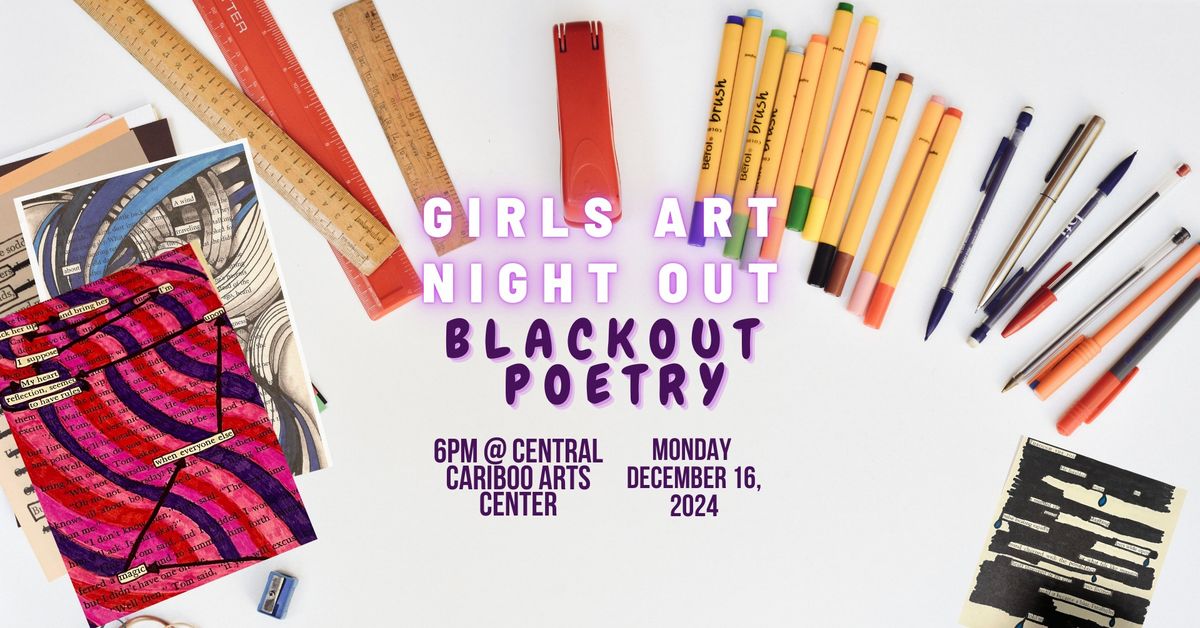 Girls Art Night Out-Blackout Poetry