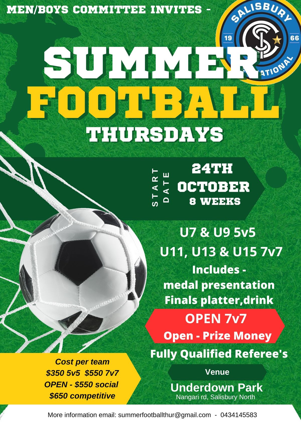 Summer Football Thur 7v7 - Mixed - Round 1