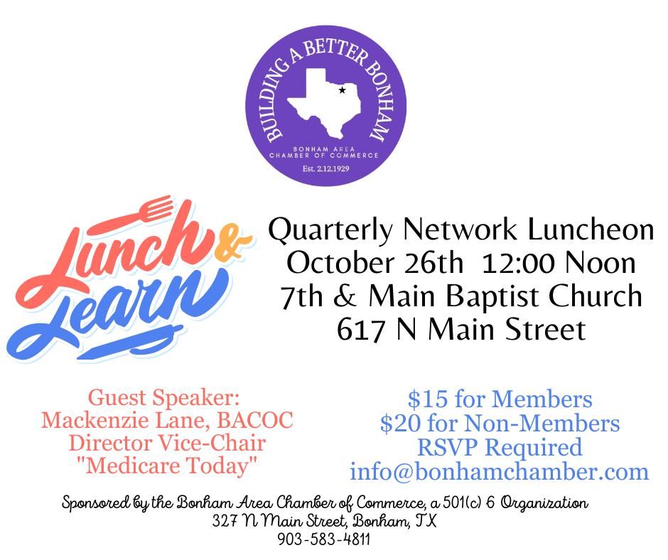 Quarterly Network Lunch & Learn Luncheon