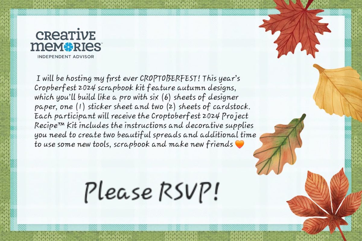 Croptoberfest $30 