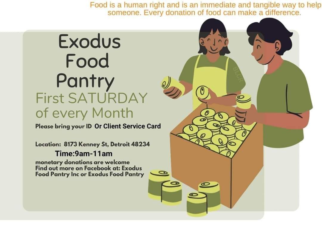 Detroit - Forgotten Harvest DRIVE-THRU FREE FOOD DISTRIBUTION at the Exodus Food Pantry