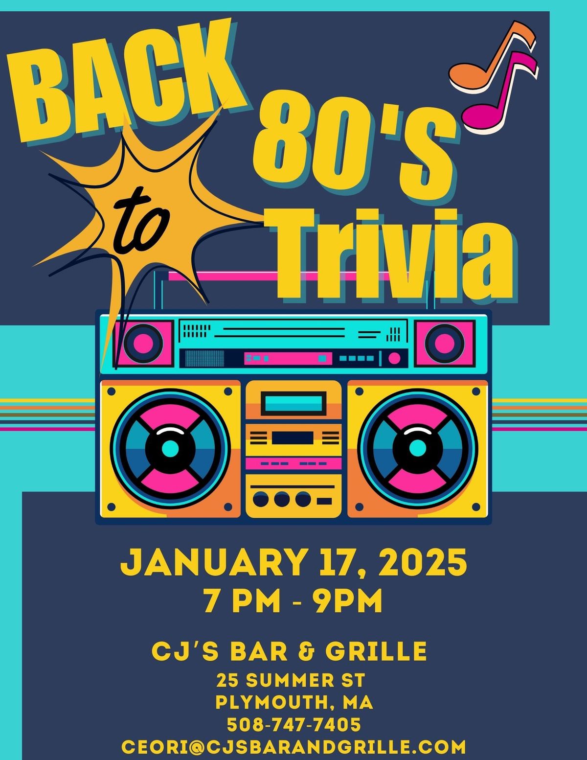 80\u2019s Trivia Night! 