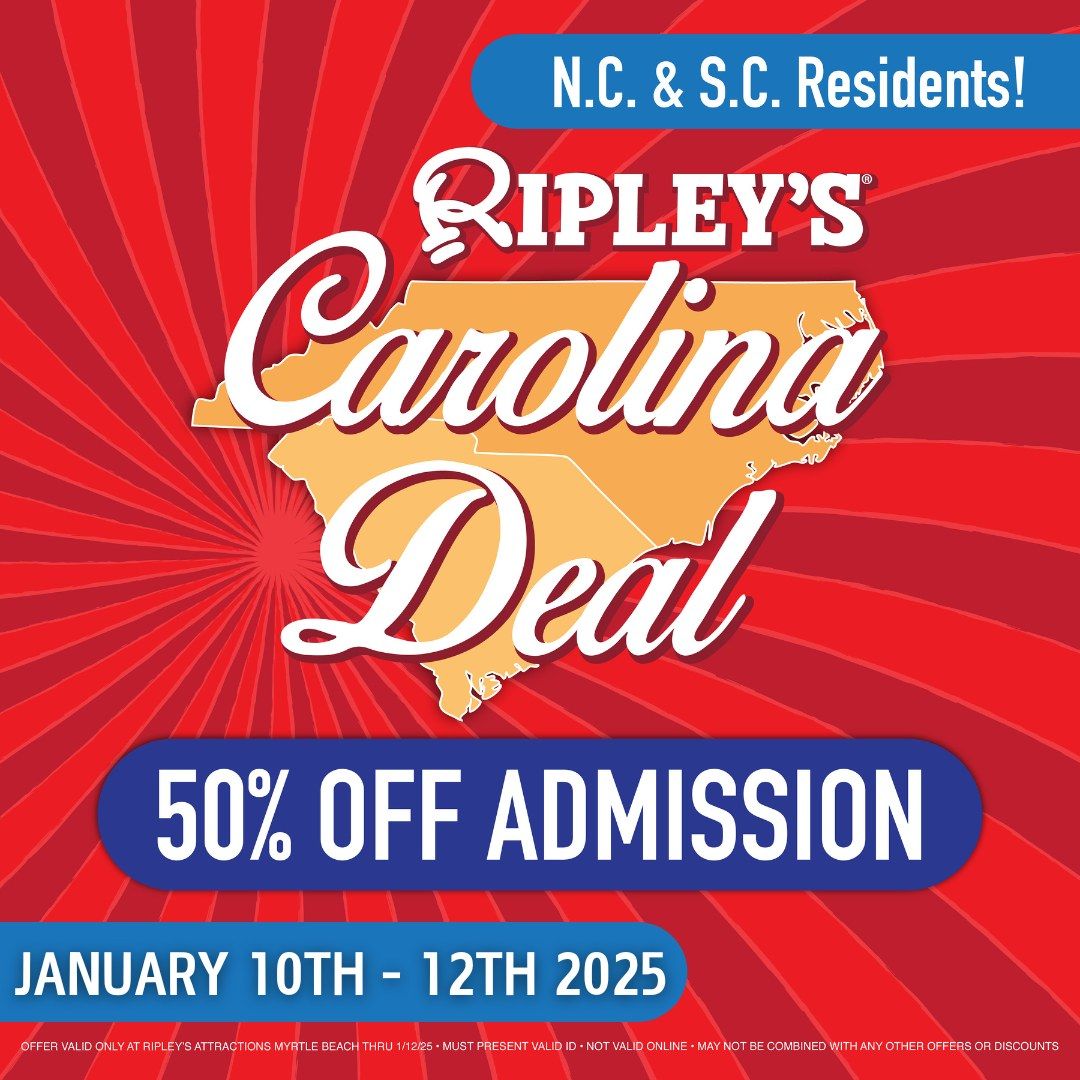 Ripley's Carolina Deal-50% off admission for NC\/SC Residents!