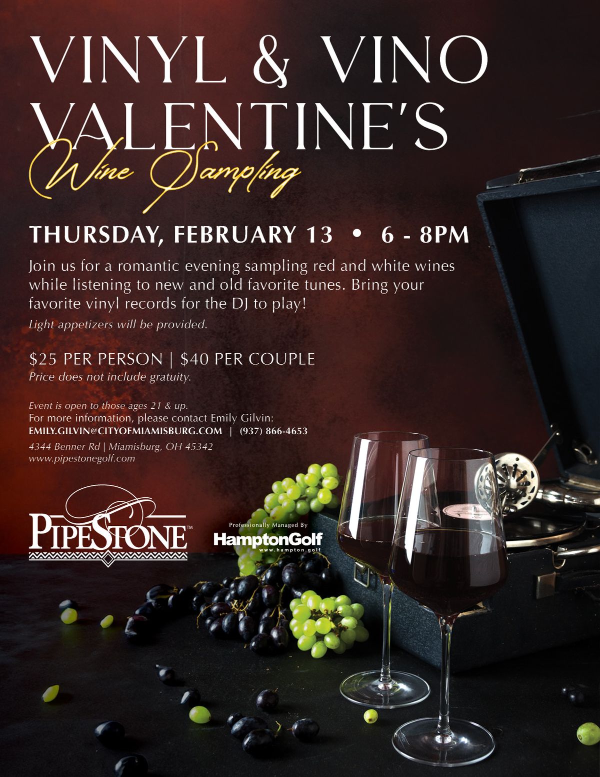 Vinyl & Vino Valentine's Wine Sampling 