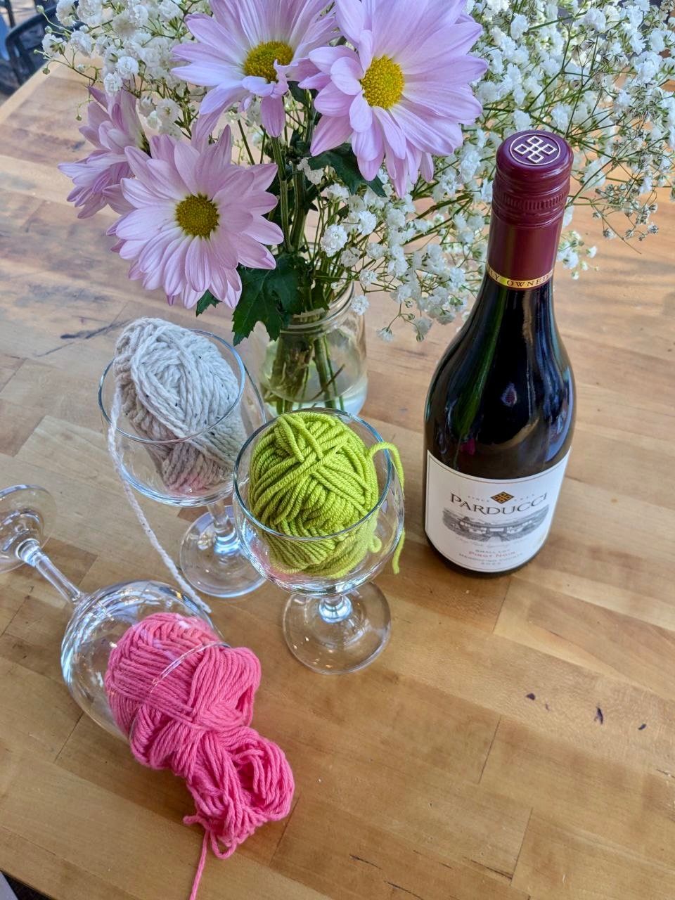 Wine and Yarn Tasting