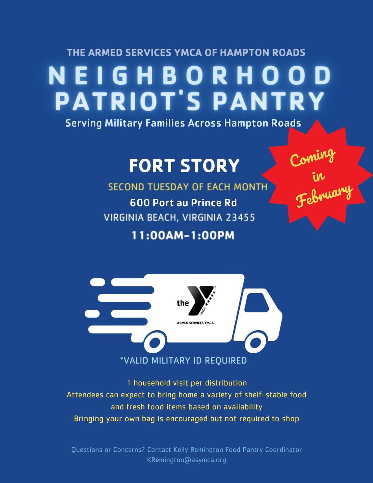 Ft.Story FREE FOOD PANTRY second Tuesdays