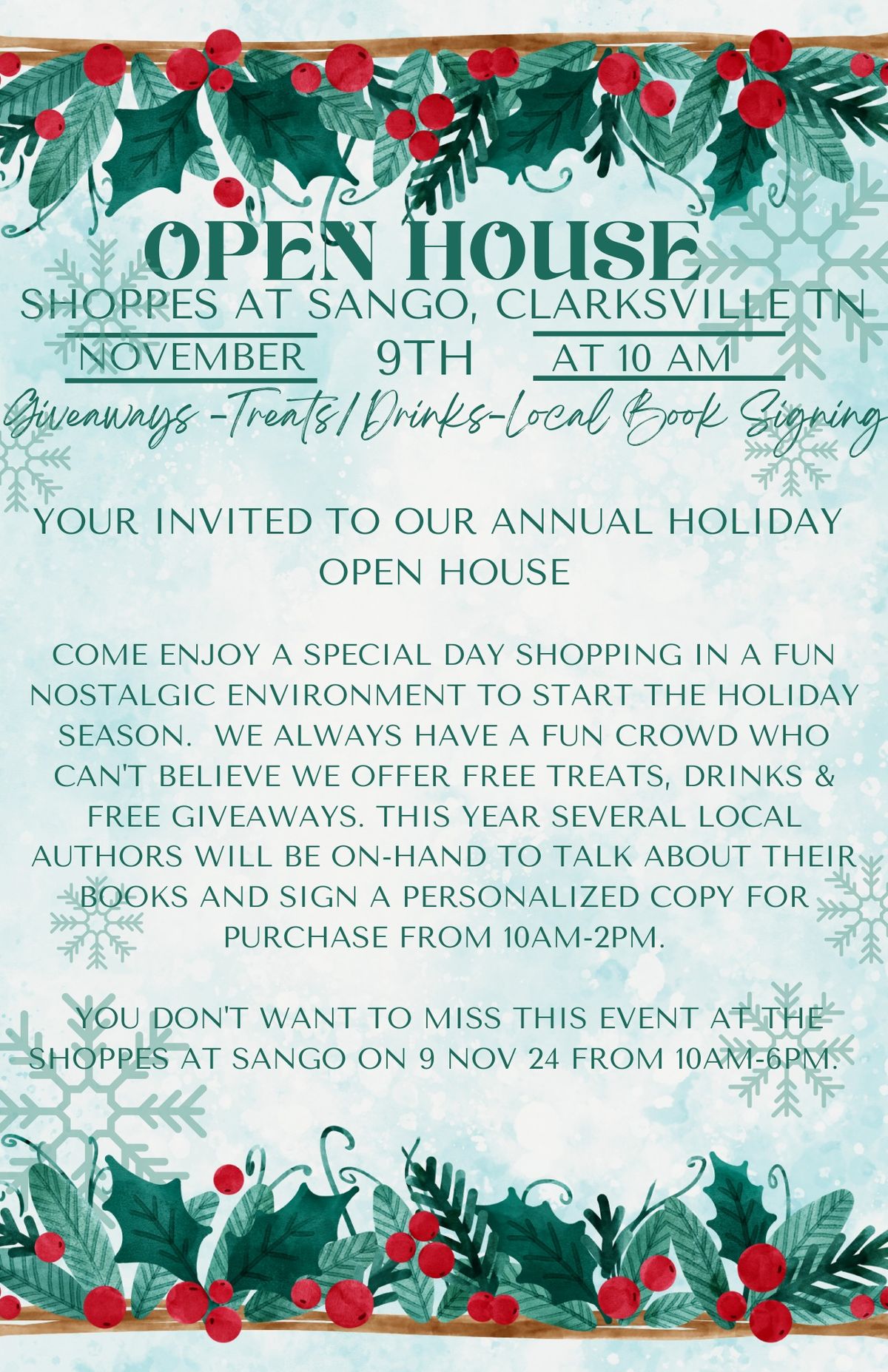 Shoppes at Sango Holiday Open House