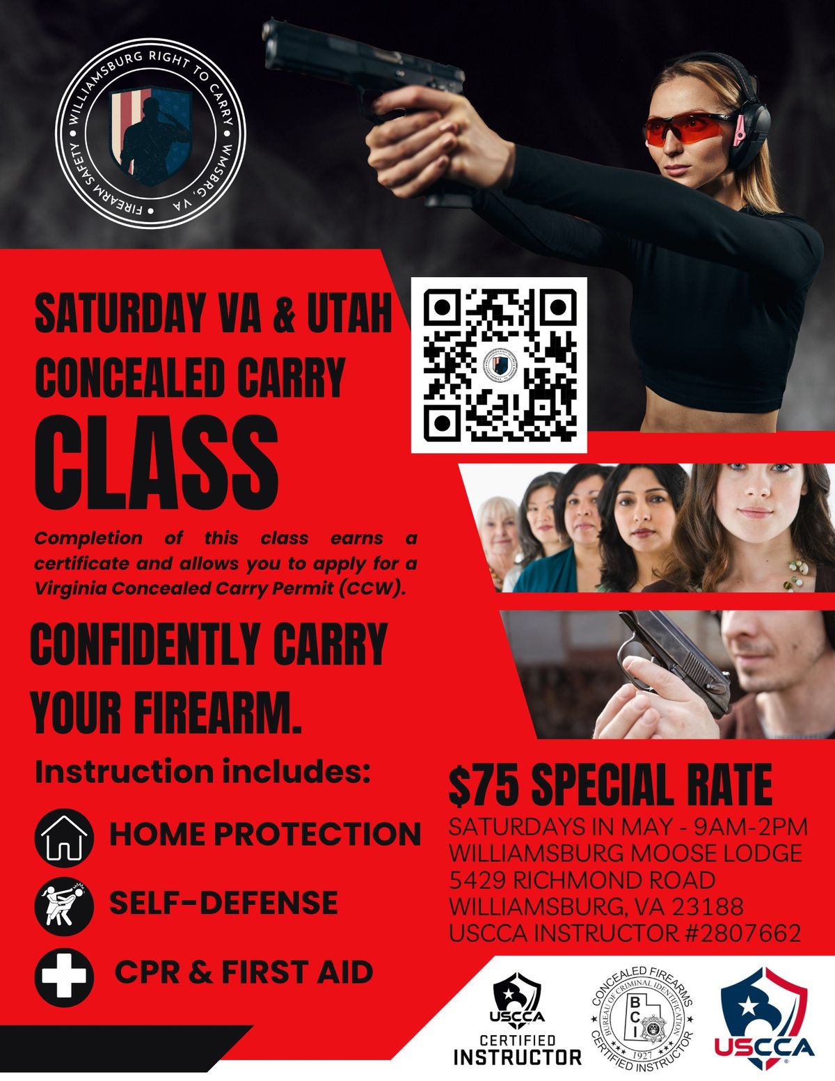 Utah and Virginia Home Defense\/Concealed Carry Class