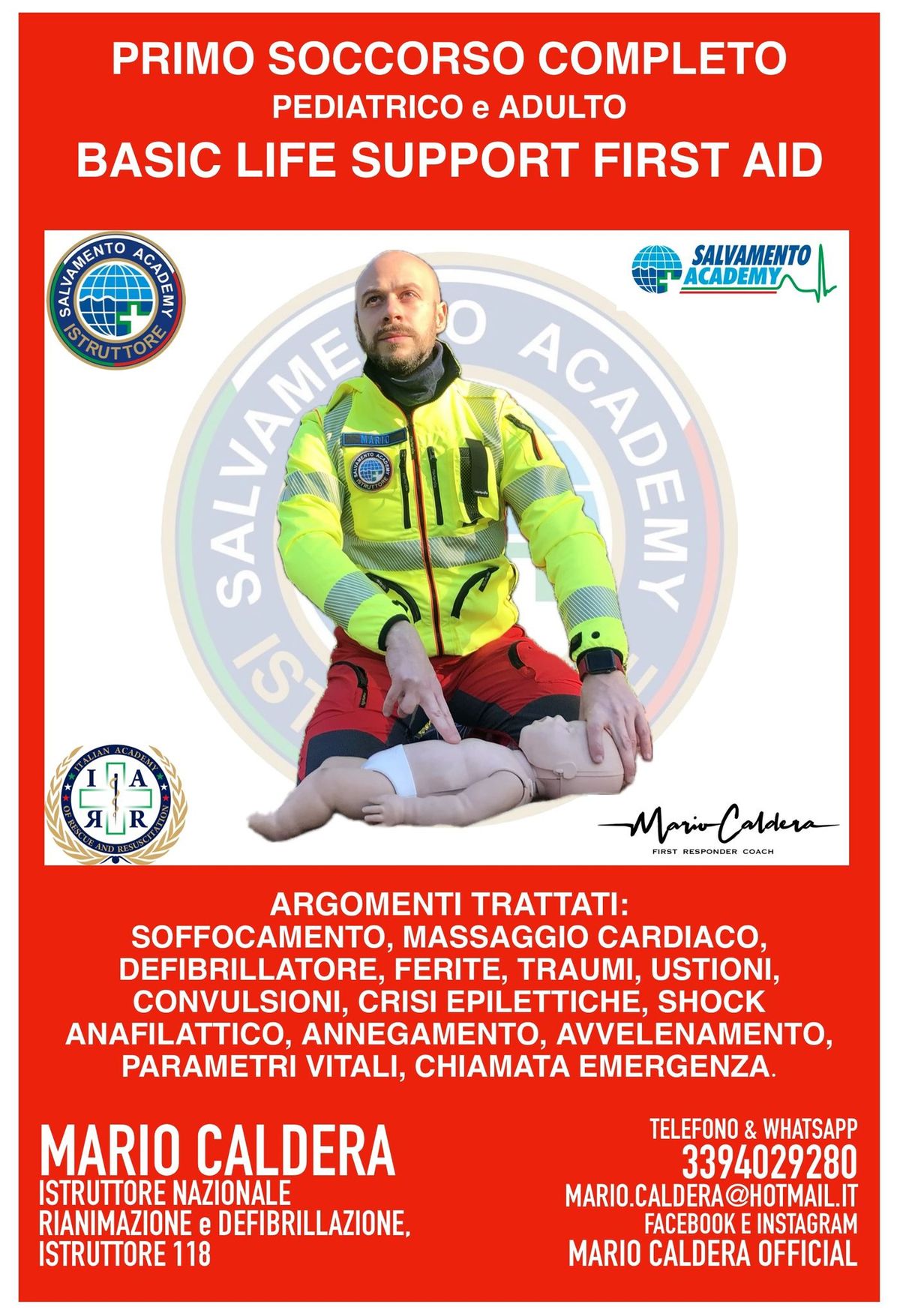 Primo Soccorso Pediatrico e Adulto, Corso Completo con Mario Caldera