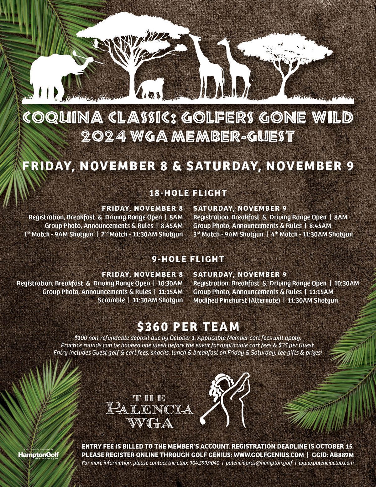 EVENT FULL - 2024 Coquina Classic (WGA Member Event)