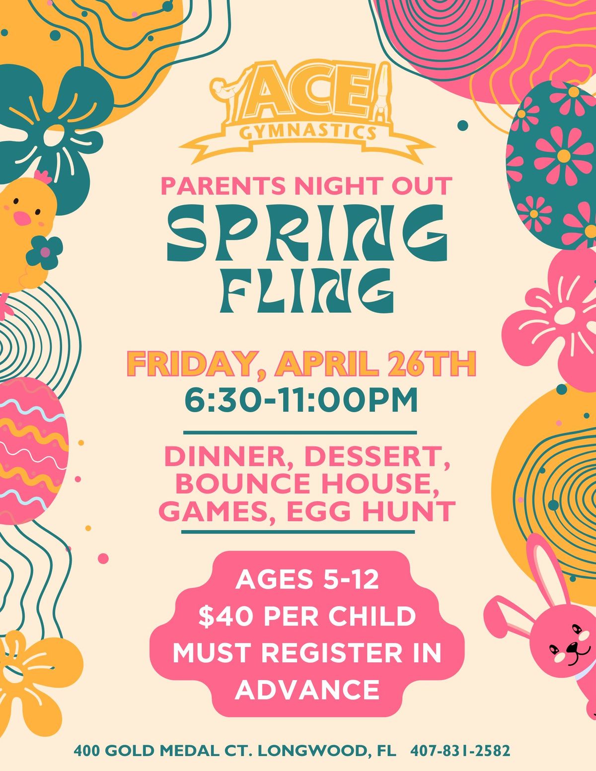 Spring Fling Parents Night Out (LAST ONE UNTIL AUGUST)