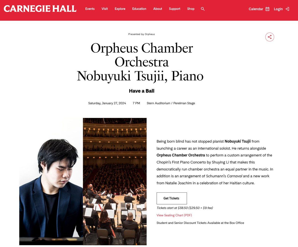 Nobuyuki Tsujii at Carnegie Hall - Isaac Stern Auditorium