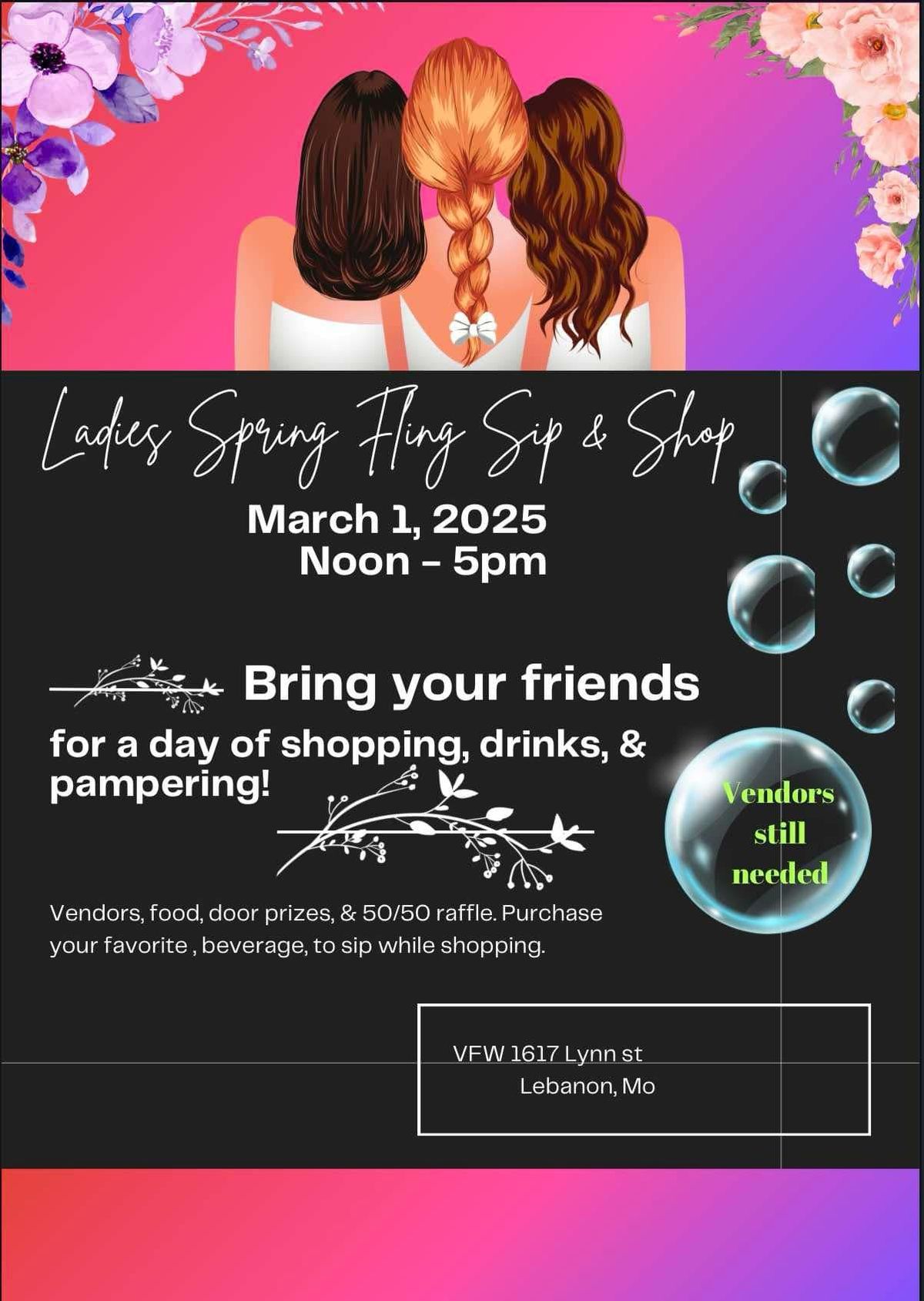 Ladies Spring Fling Sip and Shop