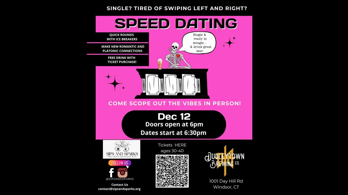 Sips & Sparks Speed Dating @ Dudleytown Brewing Co.