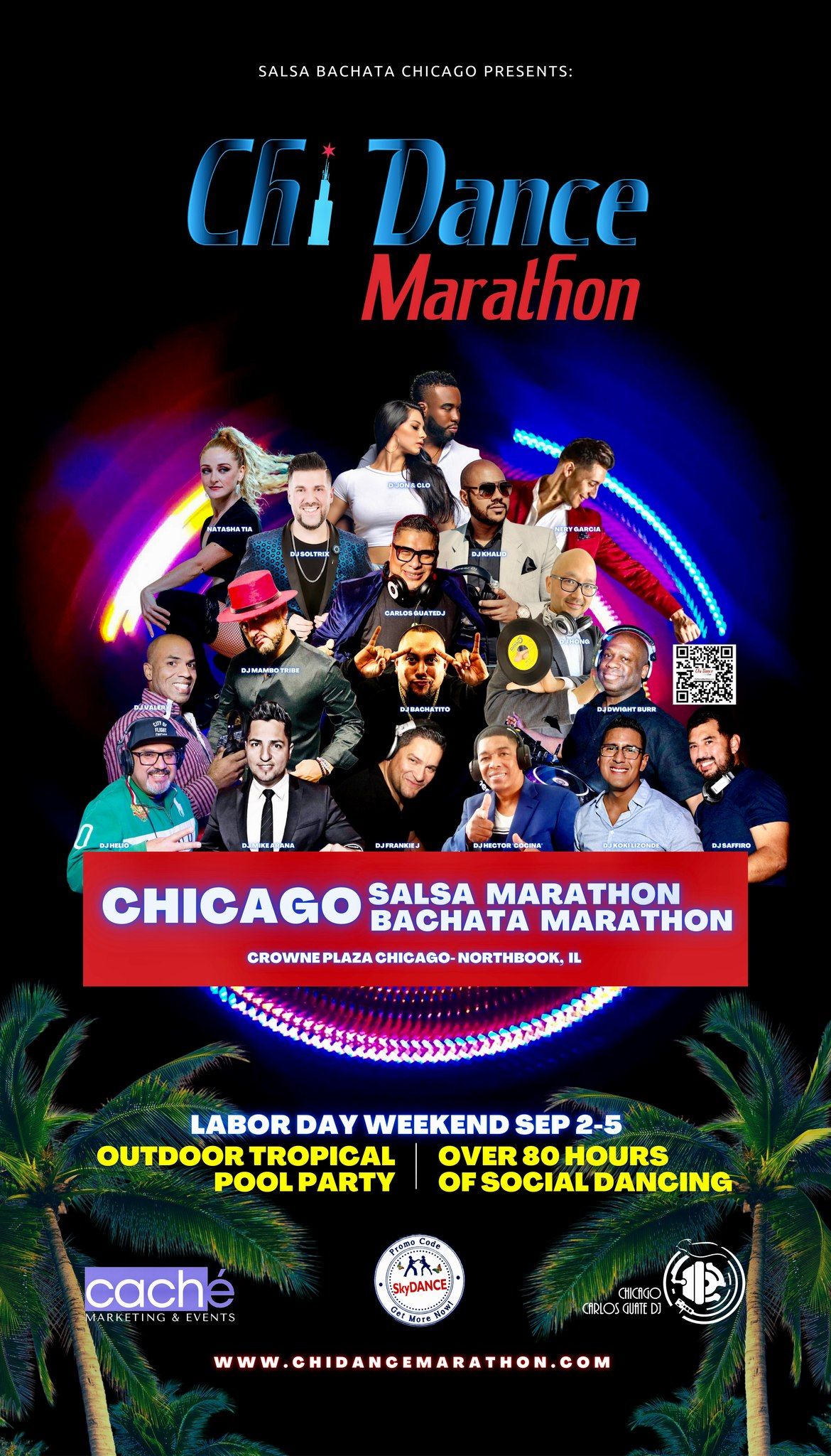 Chi Dance Marathon - Salsa and Bachata - with a Tropical Outdoor Pool Party for Labor Day Weekend