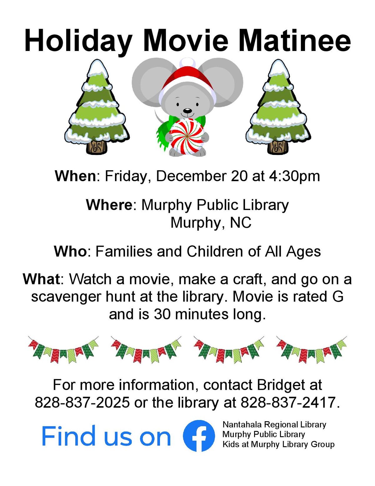 Holiday Movie Matinee at Murphy Public Library