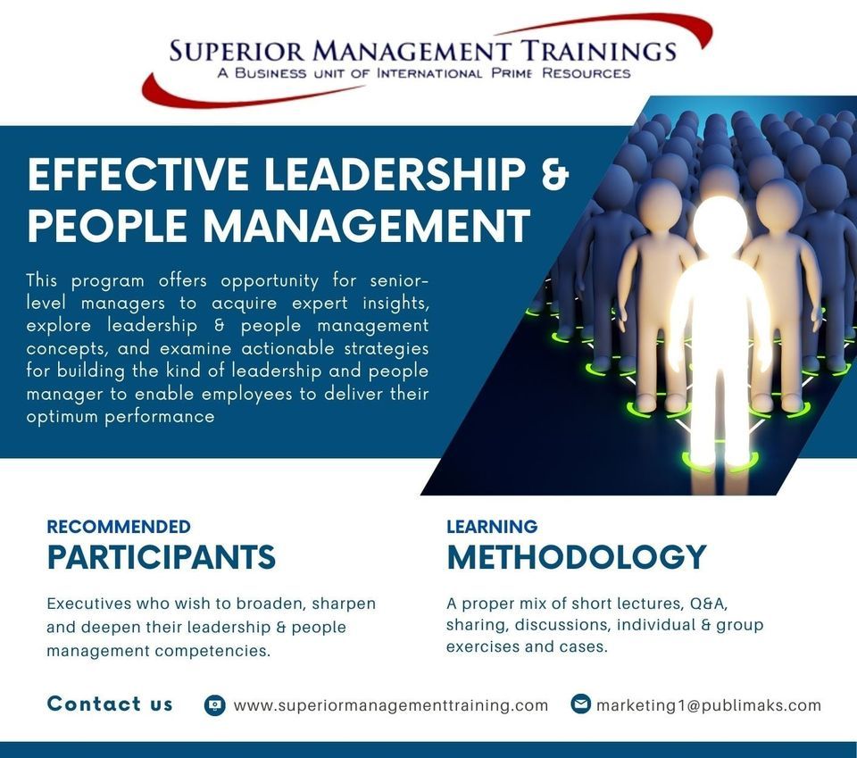 EFFECTIVE LEADERSHIP & PEOPLE MANAGEMENT TRAINING IN DUBAI 