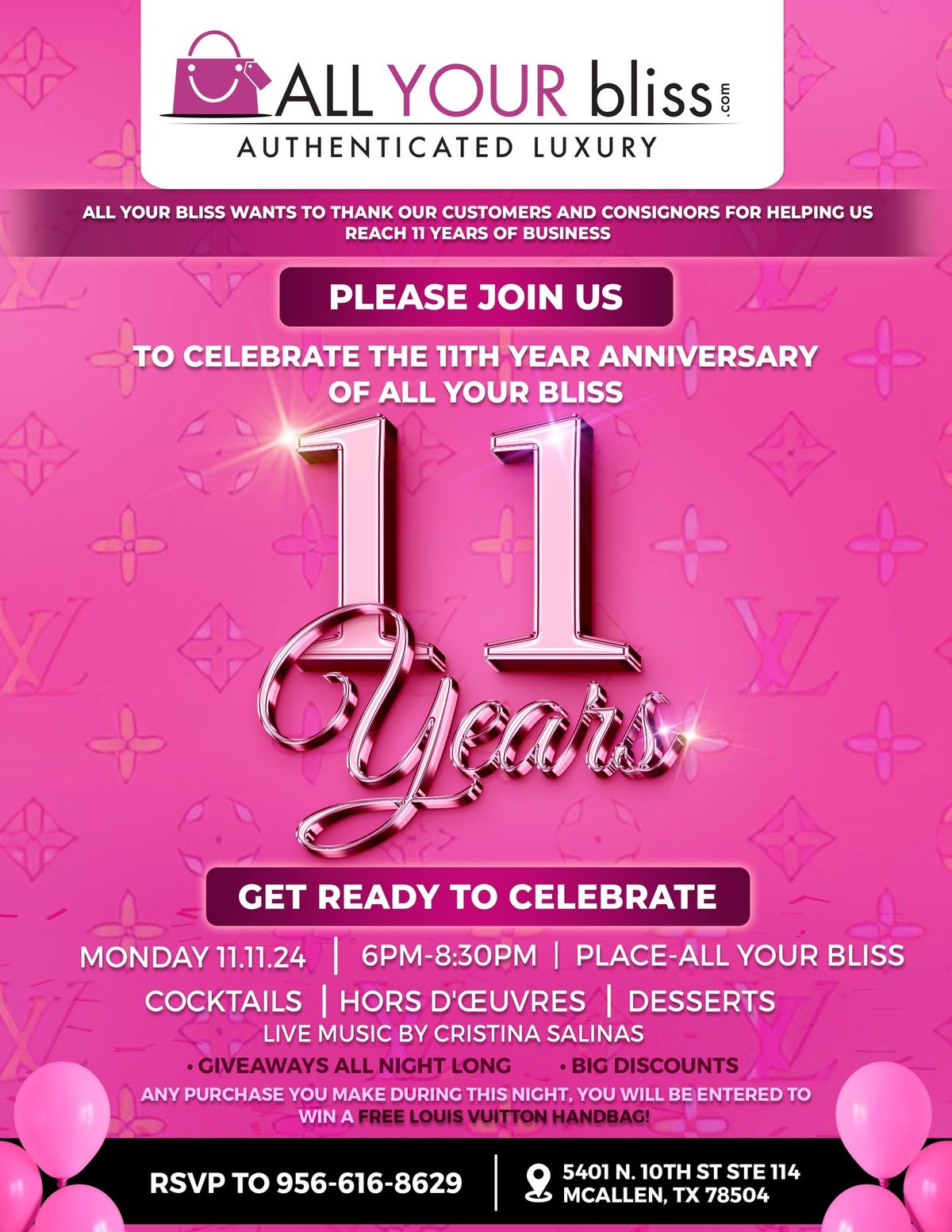 11 YEAR Anniversary Party of ALL YOUR BLISS\ud83d\udc5c