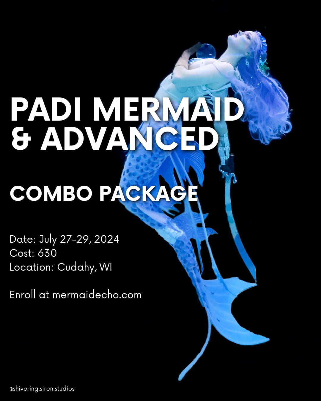 PADI Mermaid & Advanced Combo Package June 1-2