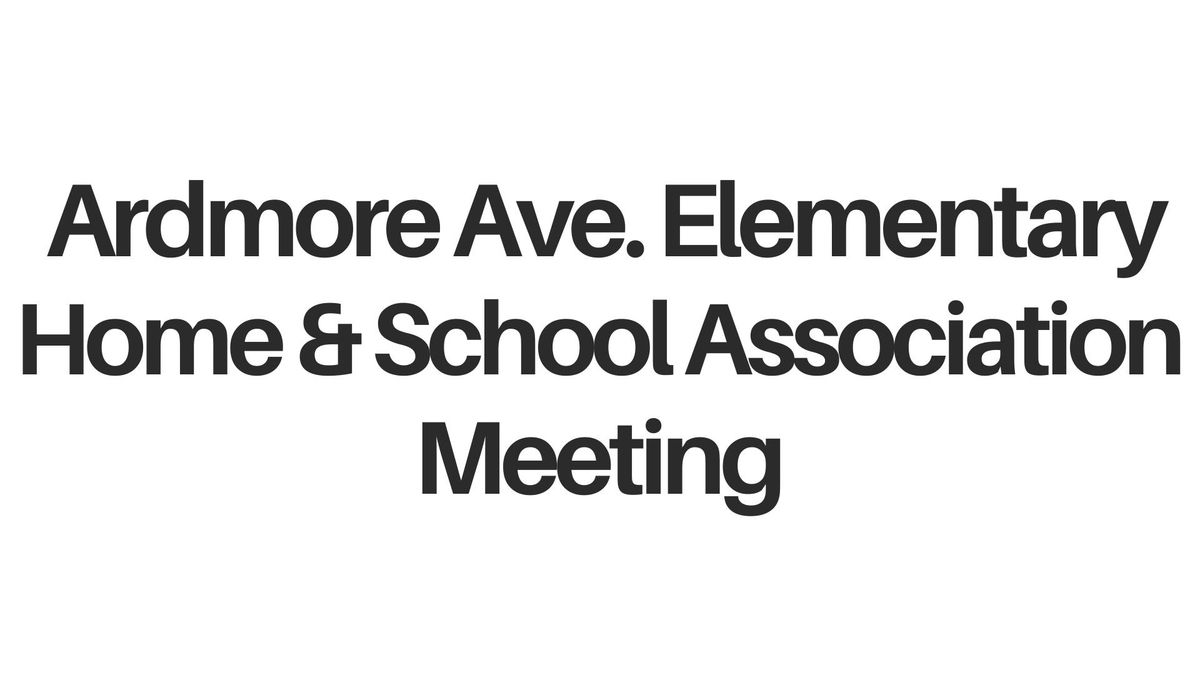 Ardmore HSA Meeting May 15 - Hybrid