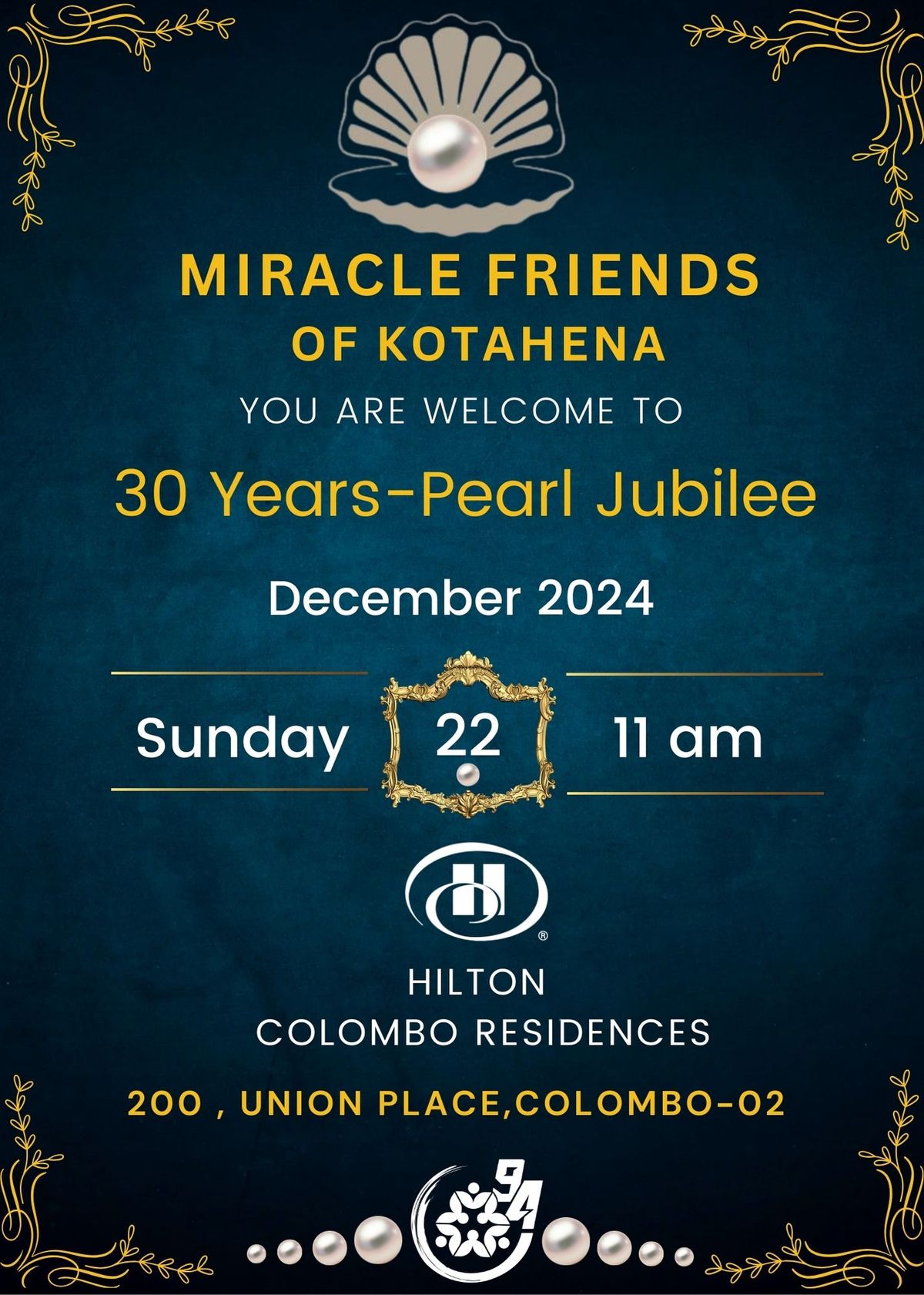 Miracle Friends of Kotahena - 30th Pearl Jubilee 