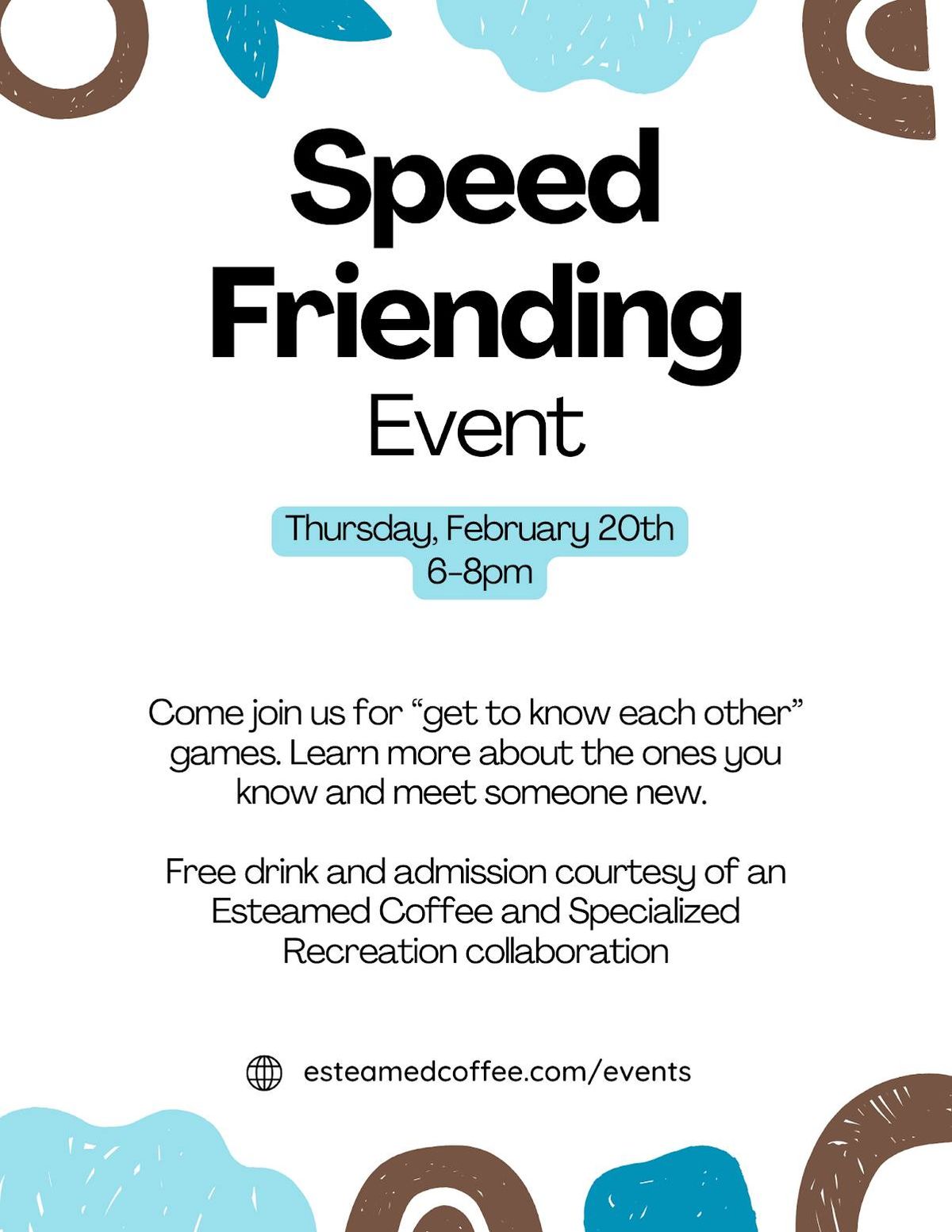 Free Speed Friending Event for Adults with Disabilities