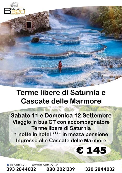 Terme libere di Saturnia e Cascate delle Marmore 11 e 12 Settembre 2021 By BE20