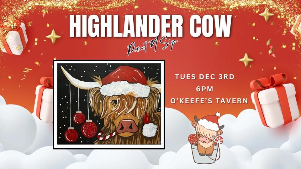 Christmas Highlander Cow