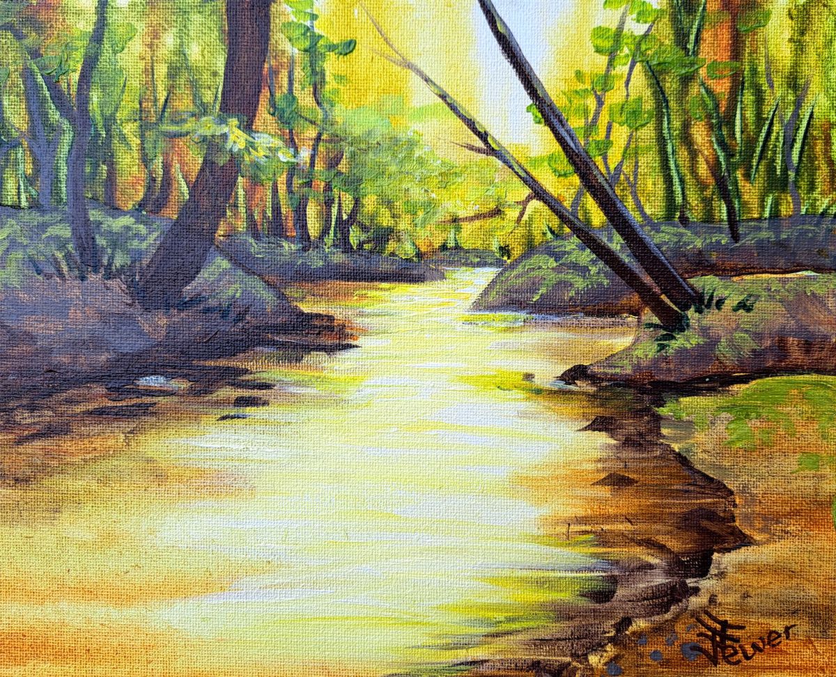 Nature's Canvas: Painting by the Creek